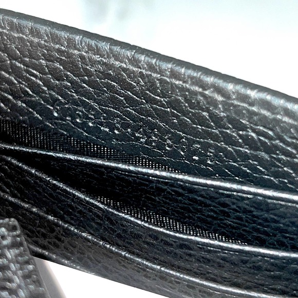 💛SOLD🖤 Black Gucci GG Interlocking Pebbled Leather Wallet On Chain - Picture 11 of 11